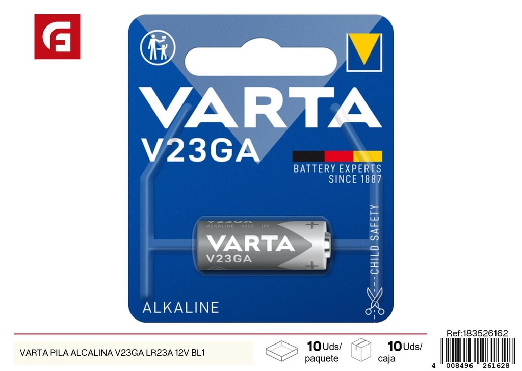 Pila alcalina Varta V23GA LR23A 12V BL1