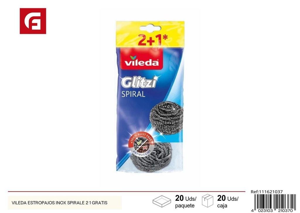 Estropajos inox Vileda Spirale 2+1 gratis para limpieza