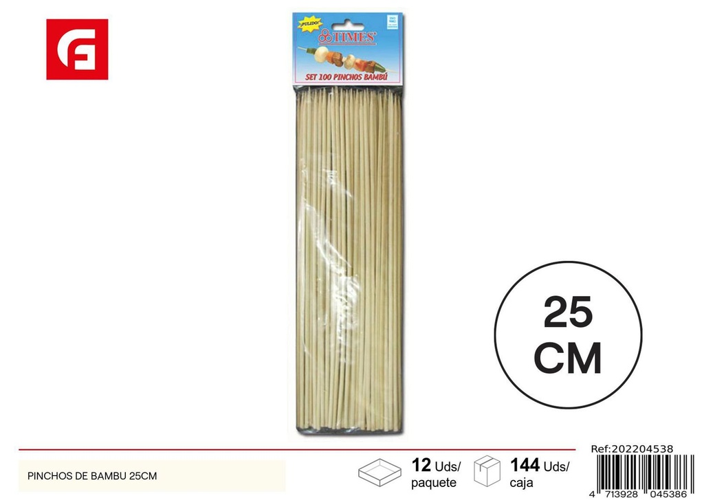 Pinchitos de bambú 100 unidades 25 cm - Accesorios para cocina