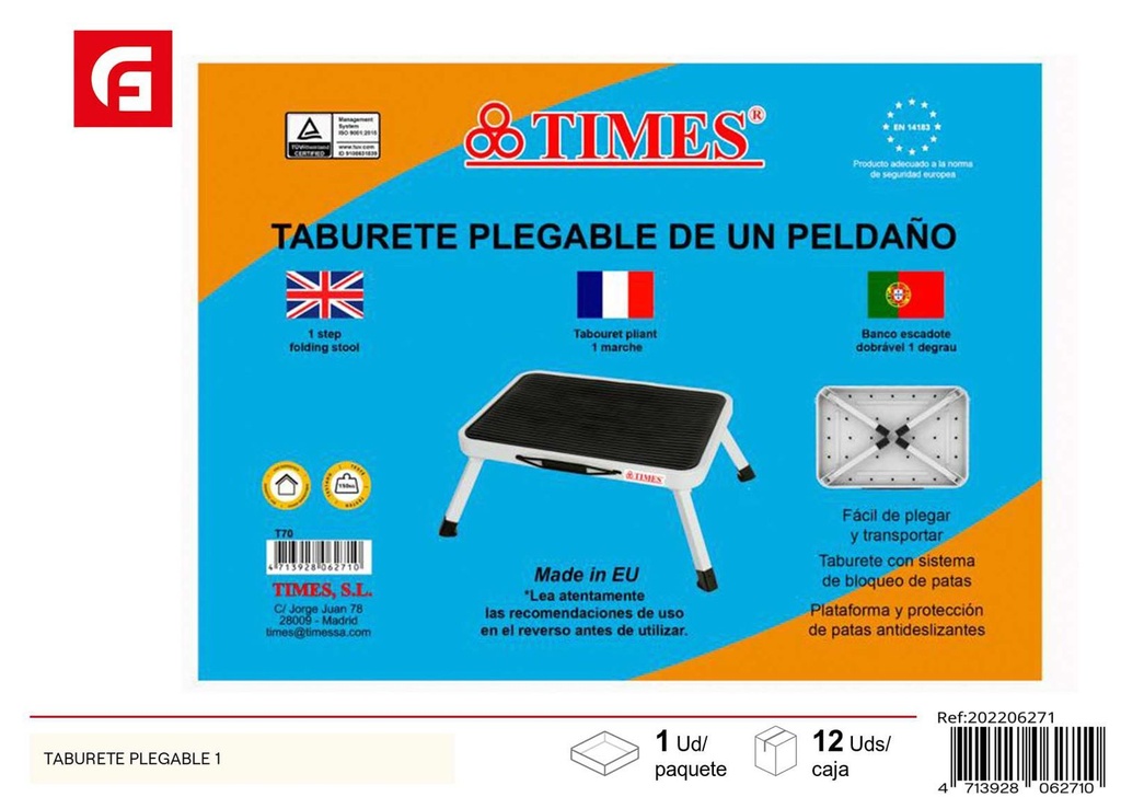 Taburete plegable de aluminio - Herramientas de ferretería