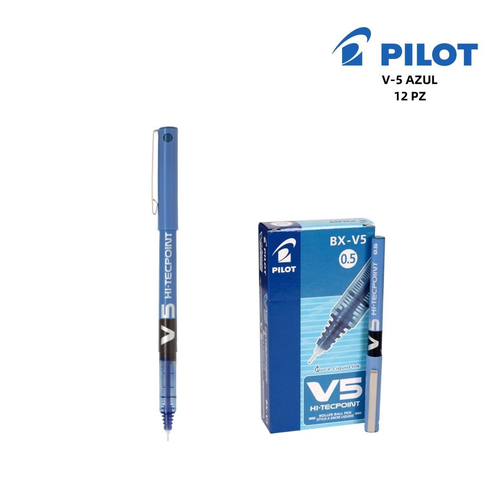 Bolígrafo Pilot V-5 azul 0.5mm para escritura precisa