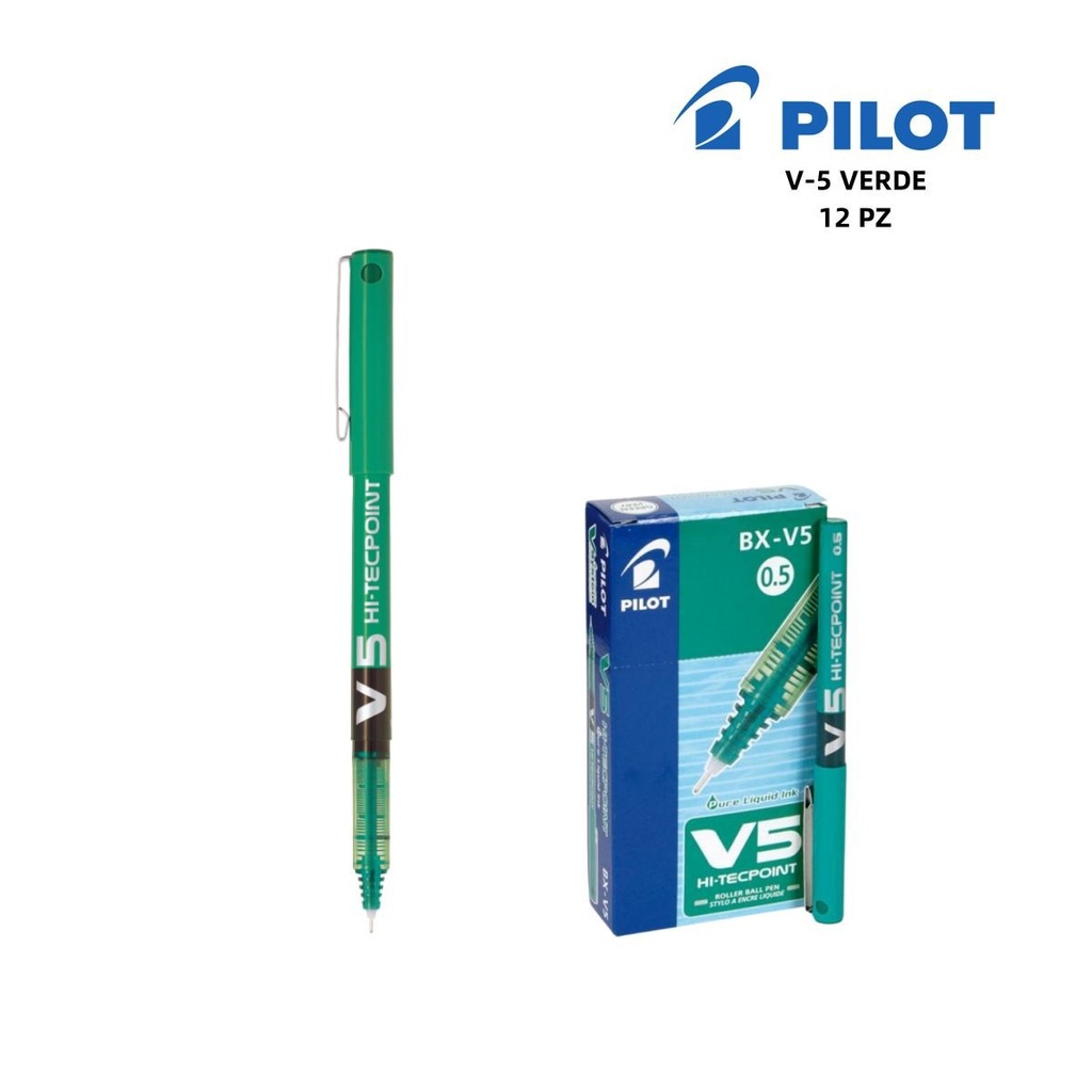 Bolígrafo Pilot V-5 0.5mm verde