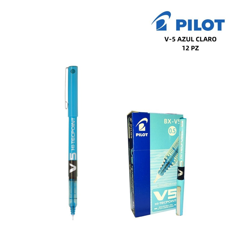 Bolígrafo Pilot V-5 azul claro 0.5mm para escritura