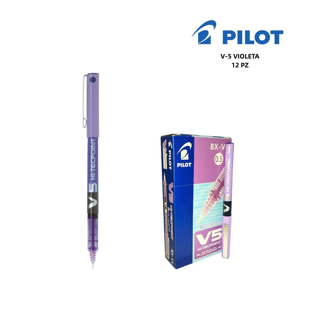 Bolígrafo de aguja Pilot V-5 violeta 0.5mm para escritura