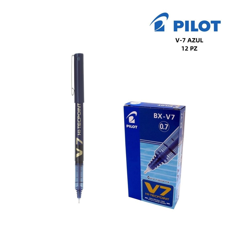 Bolígrafo de aguja Pilot V-7 azul 0.7mm