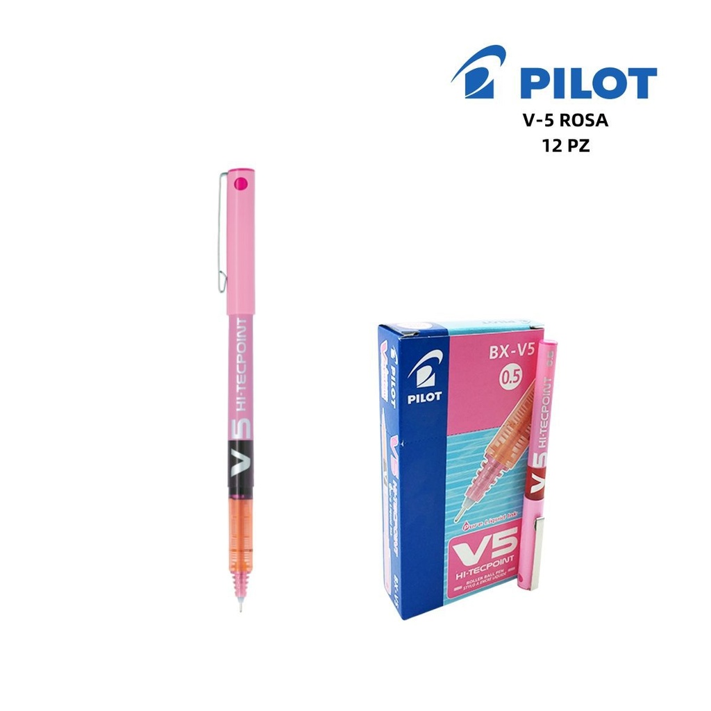 Bolígrafo pilot V-5 rosa 0.5mm