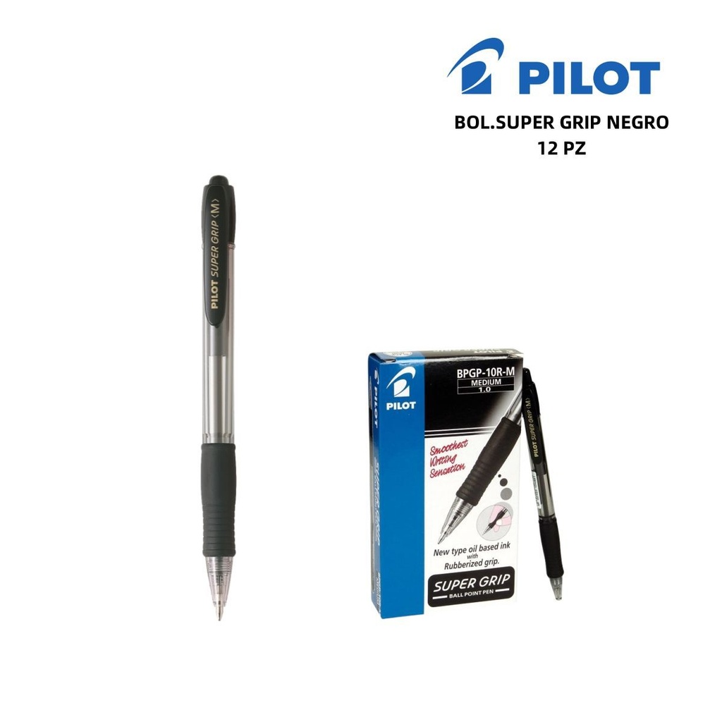 Bolígrafo Pilot Super Grip negro 1mm