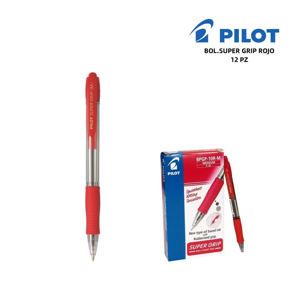 Bolígrafo Pilot Super Grip 1mm rojo para escritura