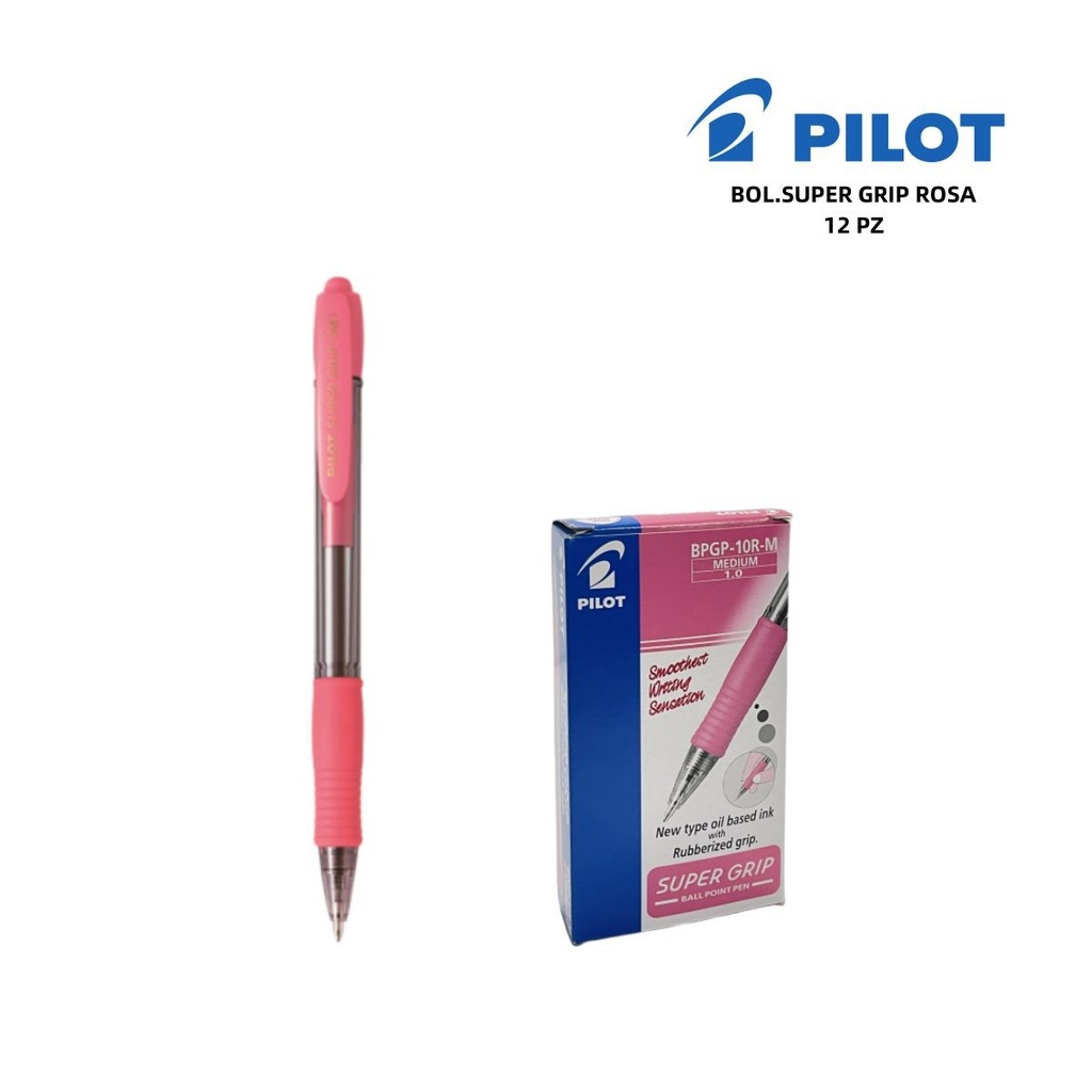 Bolígrafo Pilot Super Grip 1mm rosa para escritura