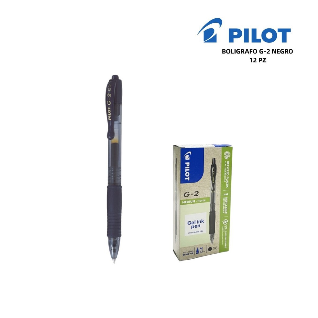 Bolígrafo Pilot G-2 negro 0.7mm escritura suave