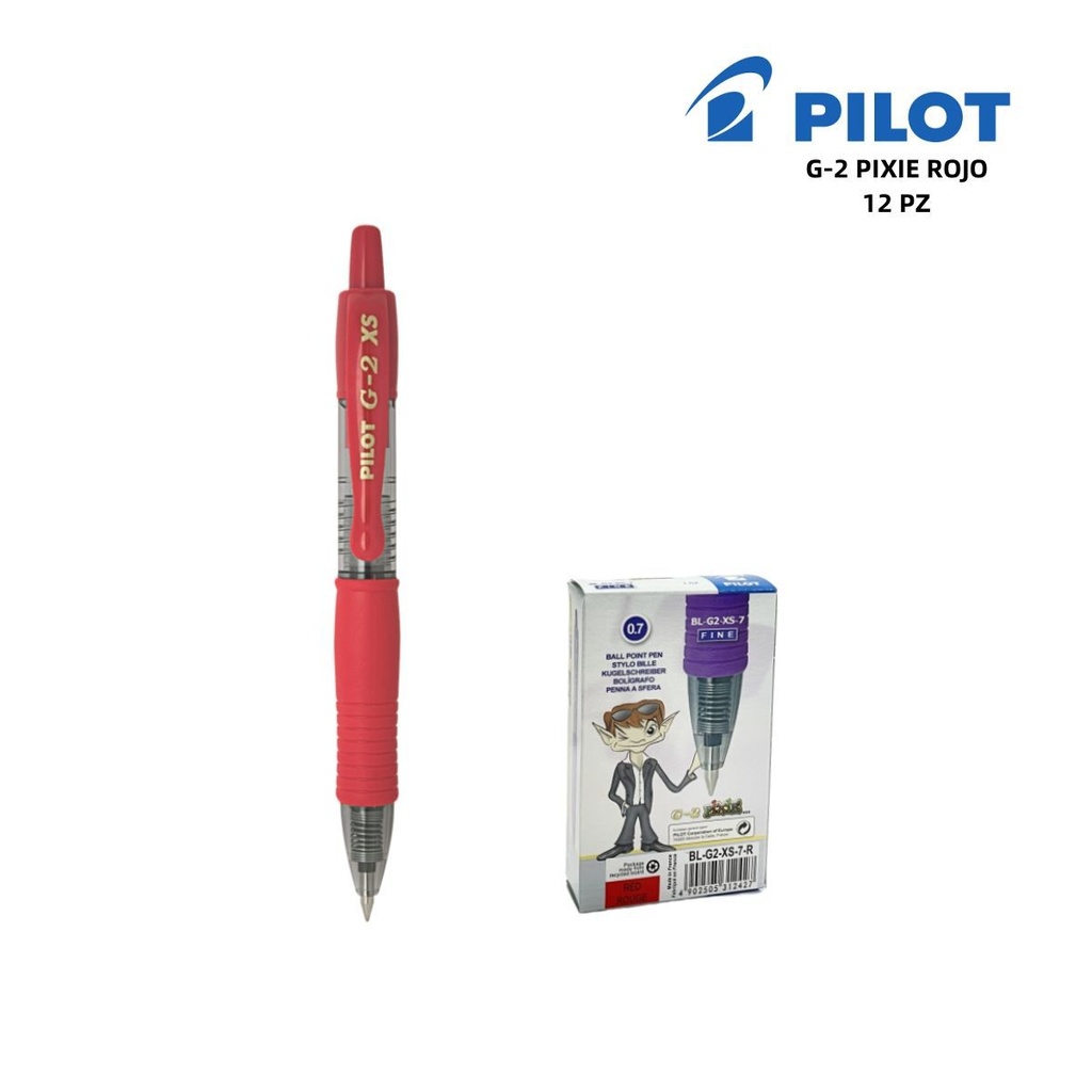 Bolígrafo Pilot 0.7mm rojo G2 Pixie - Papelería de marca