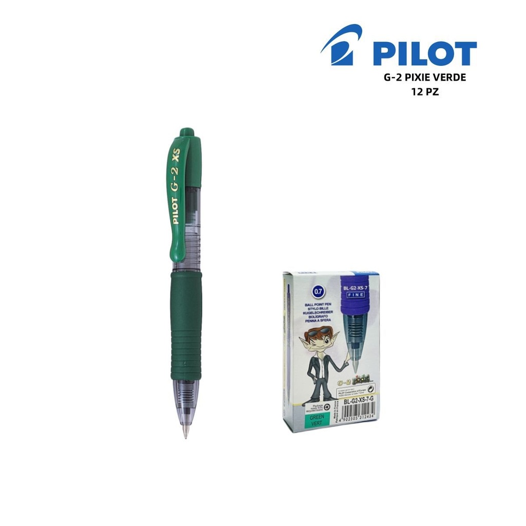 Bolígrafo Pilot G-2 Pixie 0.7mm verde escritura precisa