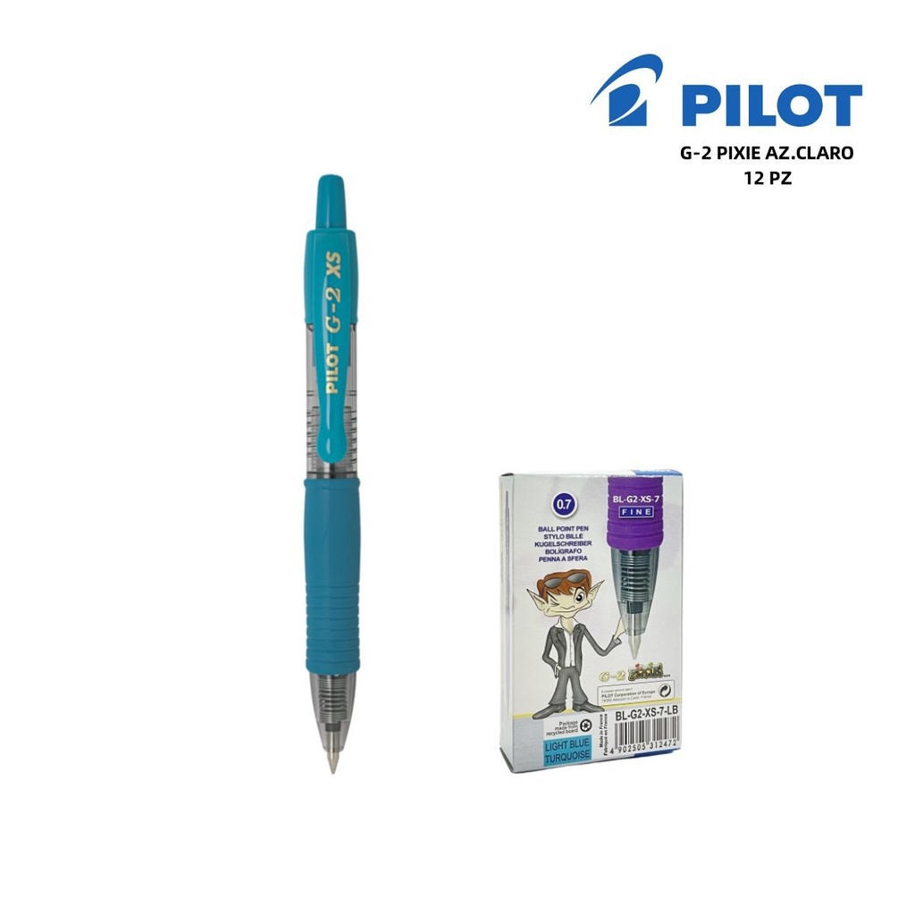 Bolígrafo Pilot G-2 0.7mm azul claro para escritura