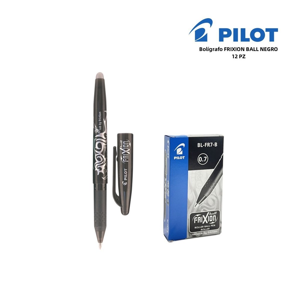 Bolígrafo Pilot Frixion negro 0.7mm borrable