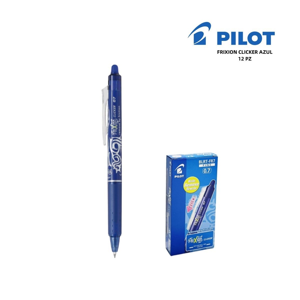 Bolígrafo Pilot Frixion Clicker azul 0.7mm para escritura