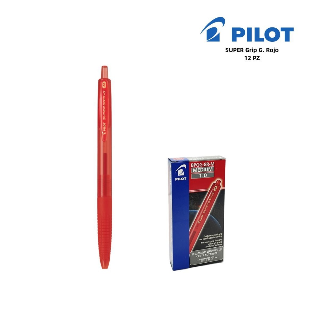 Bolígrafo Pilot Super Grip G 1mm rojo para oficina y escritura