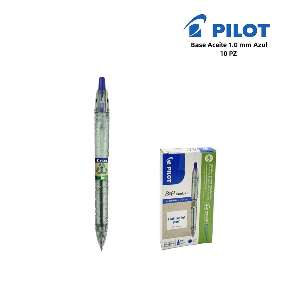 Bolígrafo Pilot Ecoball 1mm azul para escritura ecológica