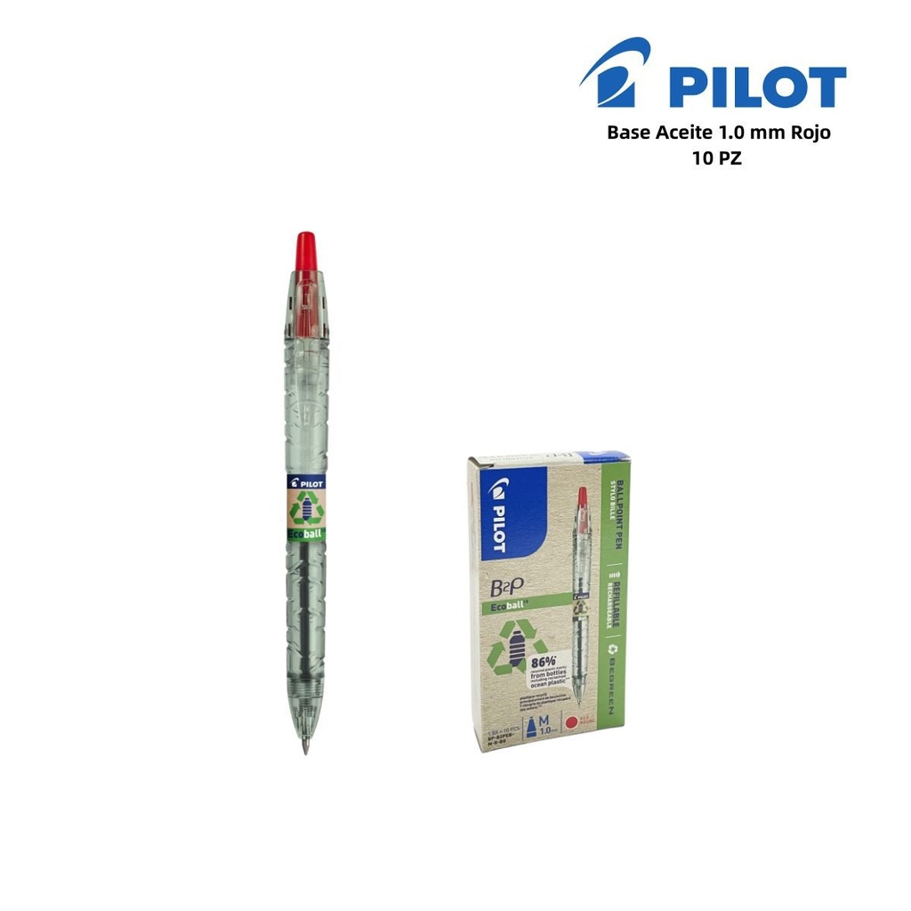 Bolígrafo ecológico **Pilot 1 mm color rojo** - Papelería