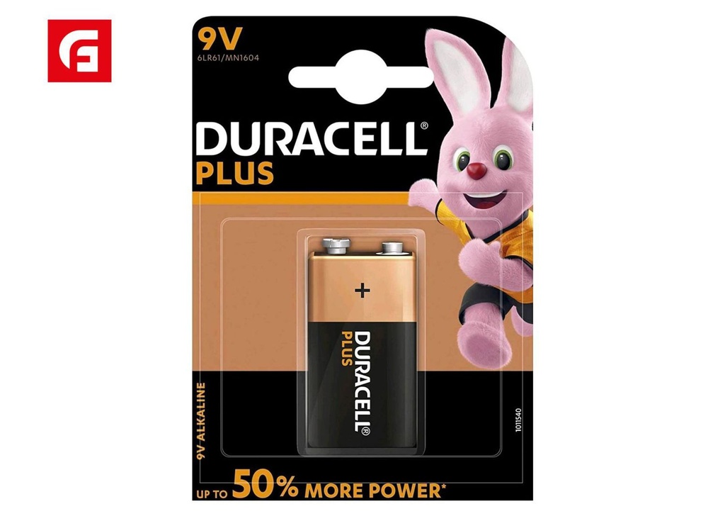 Pila alcalina Duracell Plus Power 9V LR61 blister 1 para dispositivos electrónicos