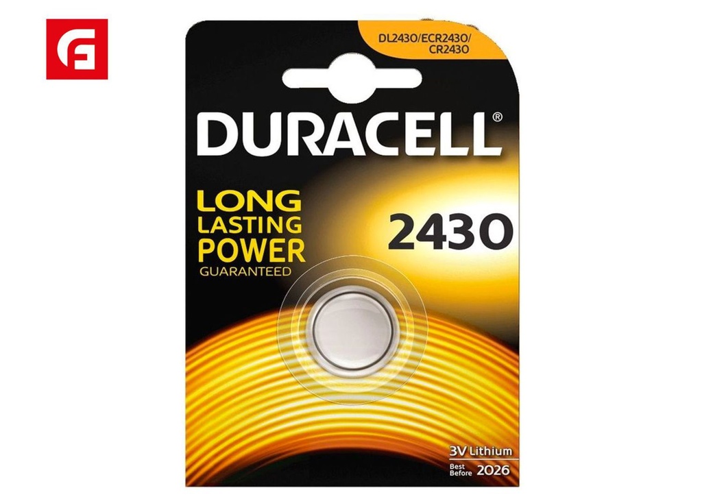Pila botón de litio CR2430 Duracell 3V blister*1
