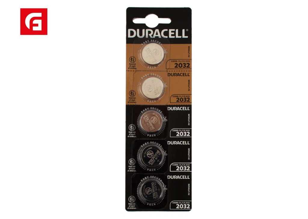 Pila botón de litio CR2032 Duracell 3V *5