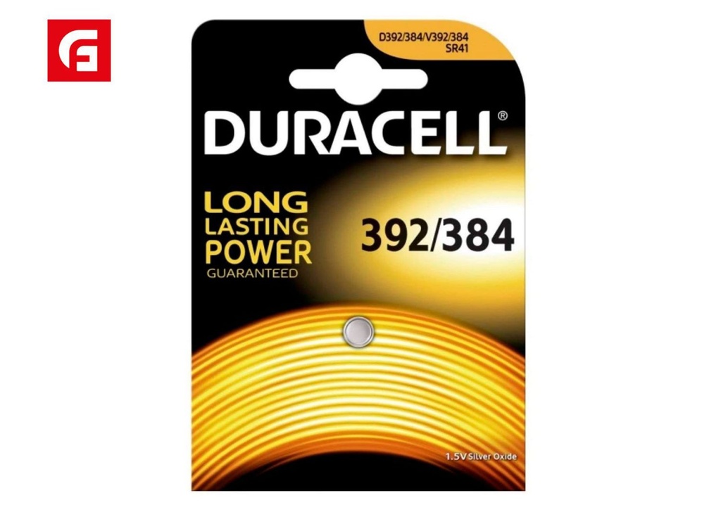 Pila de botón Duracell 384/392 óxido de plata SR41 para dispositivos electrónicos