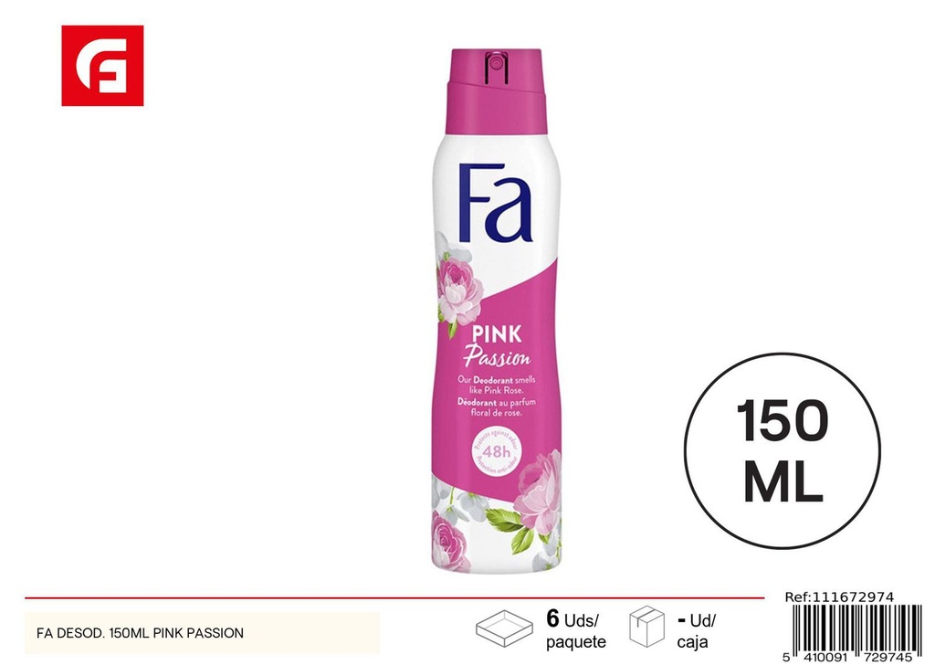 Desodorante spray 150ml Pink Passion - Producto de cuidado personal
