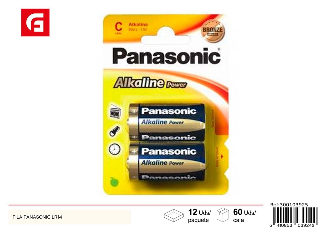 Pila Panasonic LR14 para dispositivos electrónicos