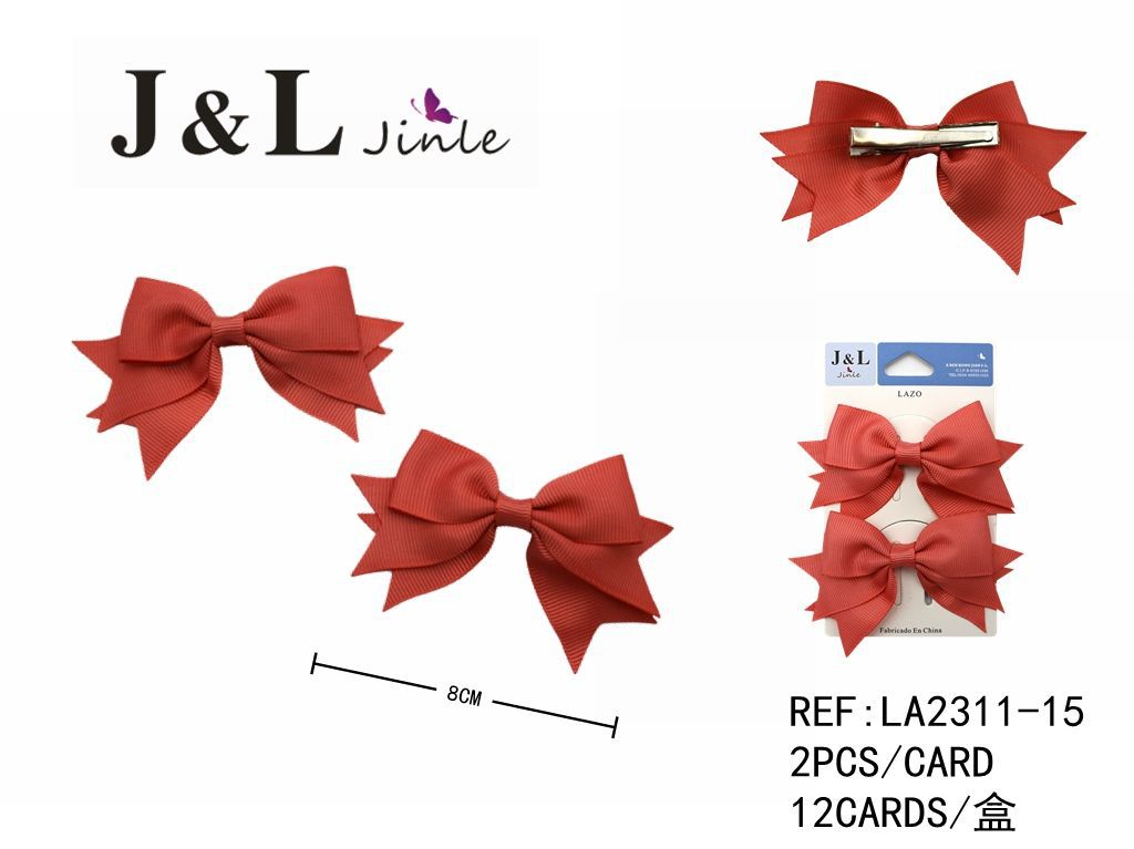 Clip con lazo rojo 8cm 2pcs para cabello