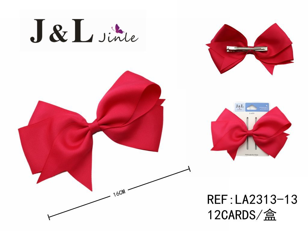 Clip con lazo rojo 16cm para peinados y estilismo