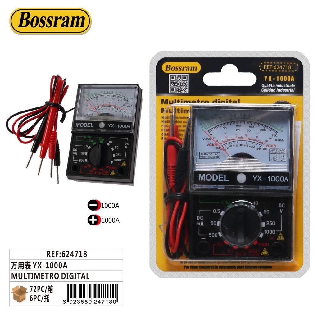 Multímetro digital YX-1000A para mediciones eléctricas