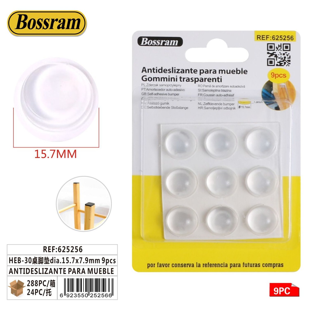 Antideslizante para mueble dia.15.7x7.9mm, 9 piezas para protección de muebles