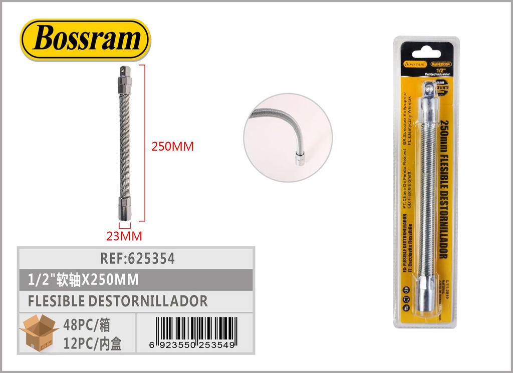 Destornillador flexible 1/2"x250mm para reparación y ensamblaje