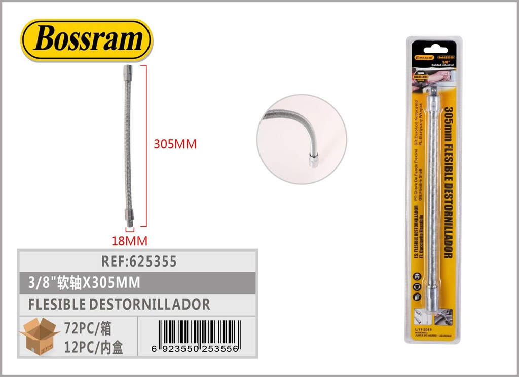 Destornillador flexible con eje de 305mm