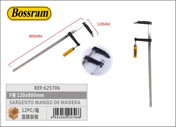 Sargento con mango de madera 120x800mm para sujeción