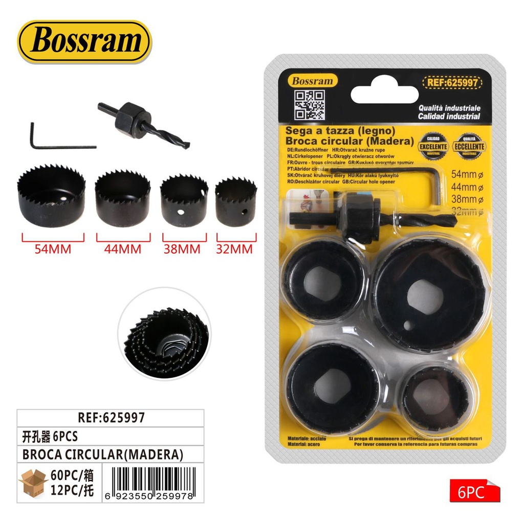 Broca circular para madera 6pcs set de perforación