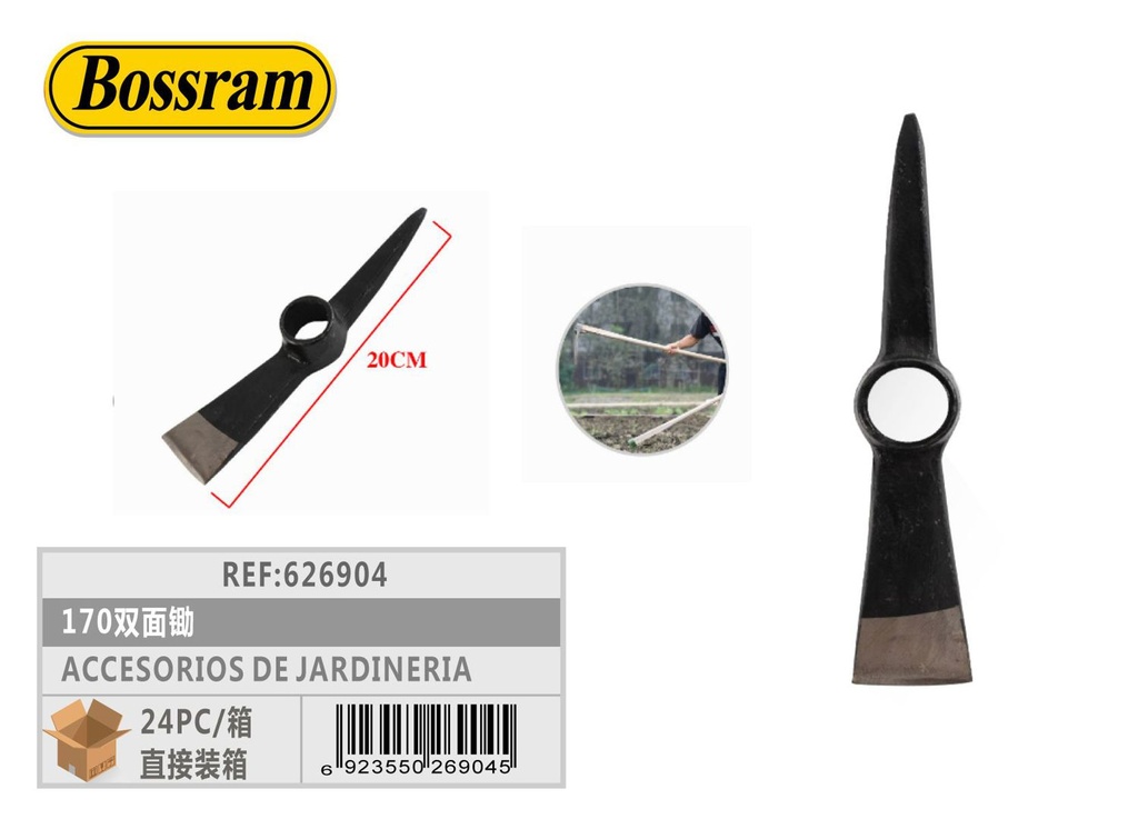 Accesorios de jardinería azada doble cara 170mm