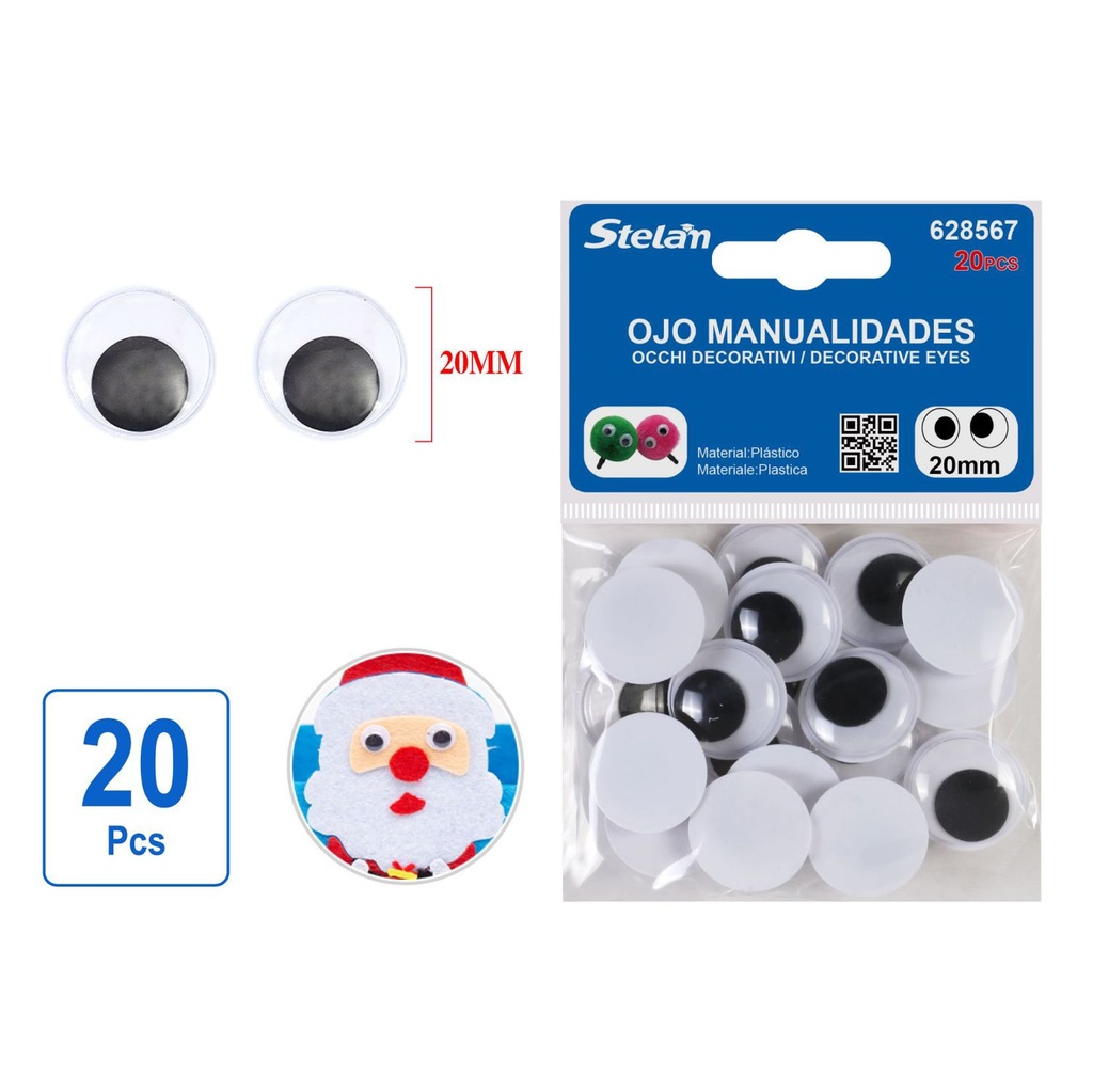 Ojos para manualidades 20mm 20pcs