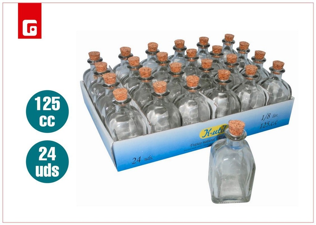  frasco de vidrio de 125 cc - Almacenes de cocina
