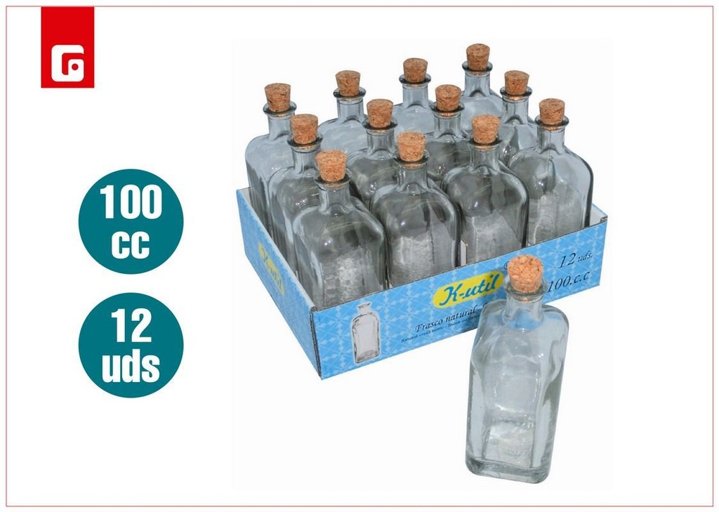Frasco de vidrio 100 cc - Recipientes de vidrio para almacenamiento