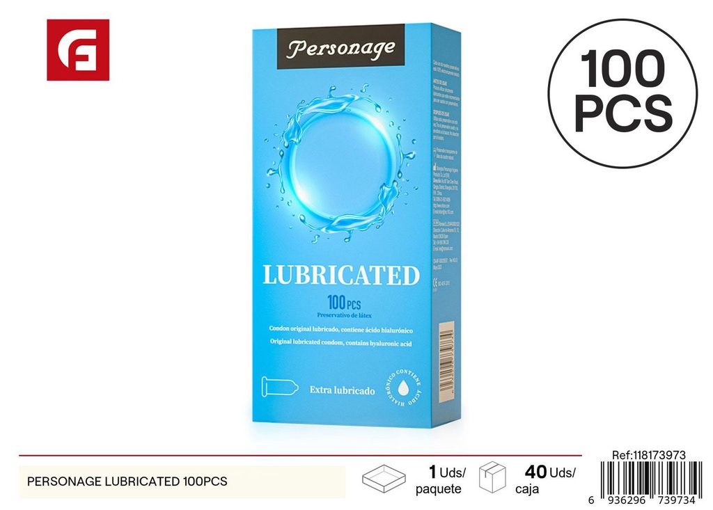 Preservativos lubricados Personage 100 unidades