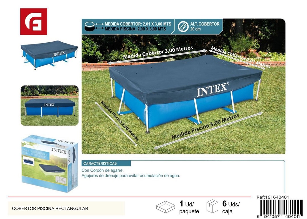 Cobertor para piscina rectangular para protección y limpieza
