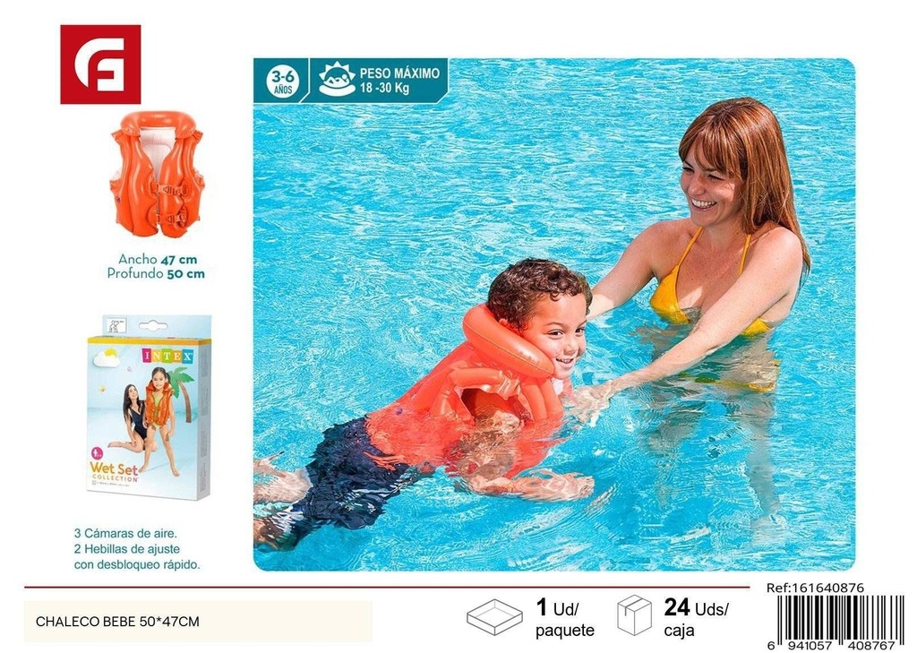 Chaleco hinchable para bebé 50x47cm