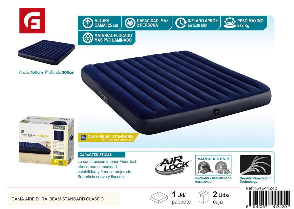 Cama de aire Dura-Beam Standard Classic para camping