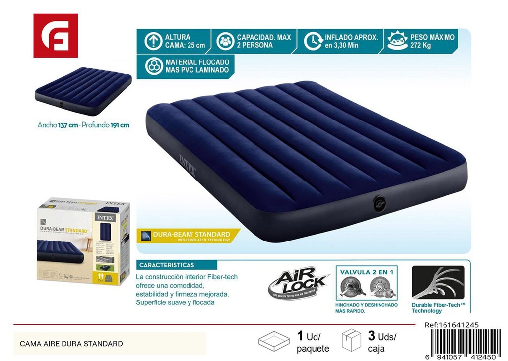 Cama de aire dura estándar 191x137cm - Muebles de hogar