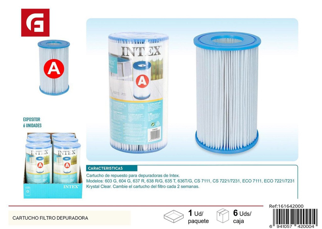 Cartucho de filtro para piscina