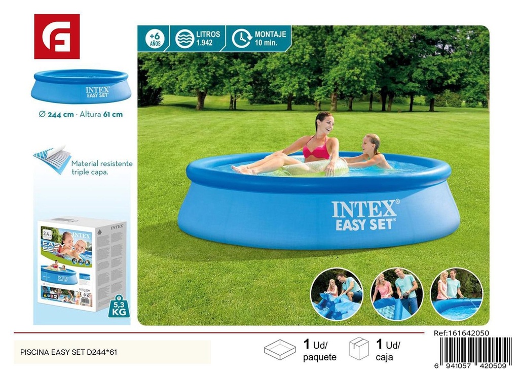 Piscina Easy Set 244x61cm para jardín y verano