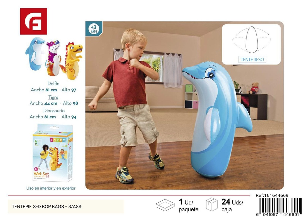 Tentetie 3-D Bop Bags inflable para niños