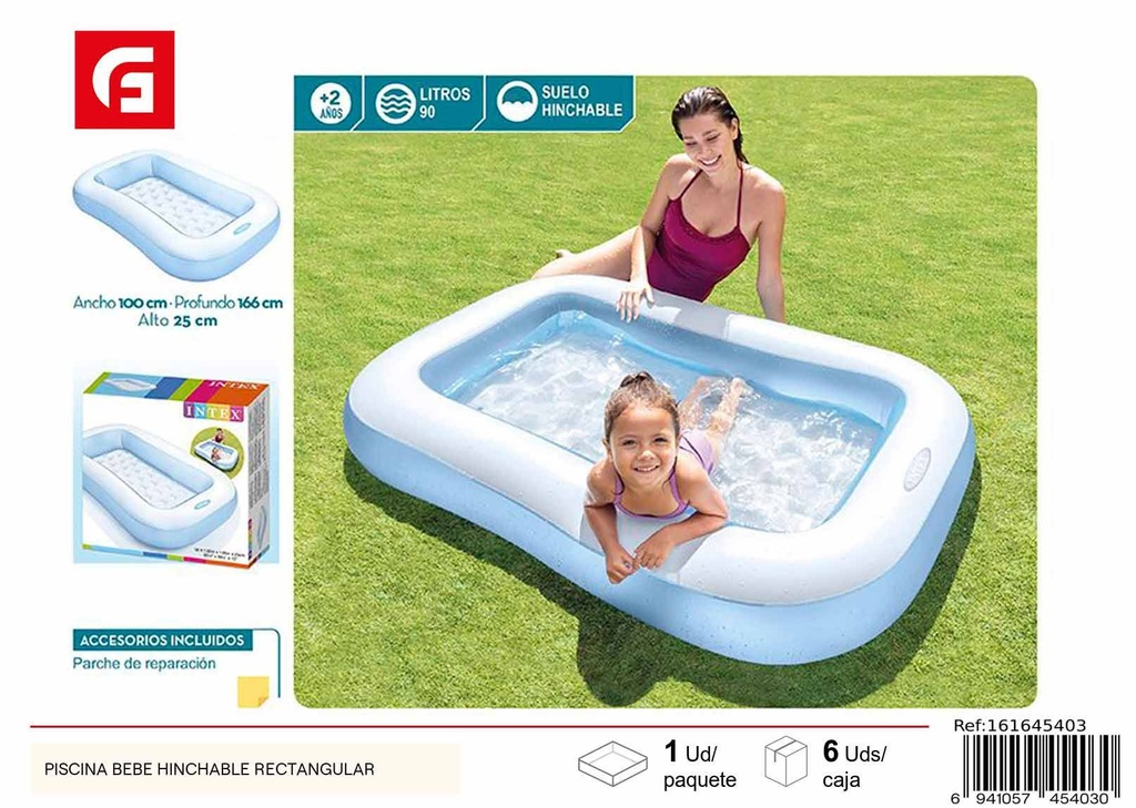 Piscina bebé hinchable rectangular para verano