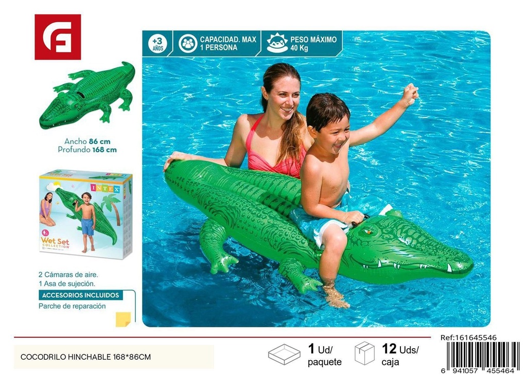 Cocodrilo hinchable 168x86cm